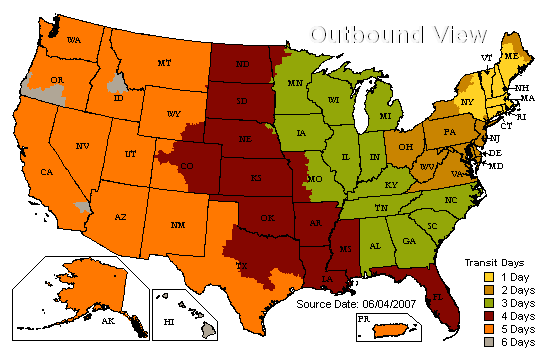 UPS delivery map