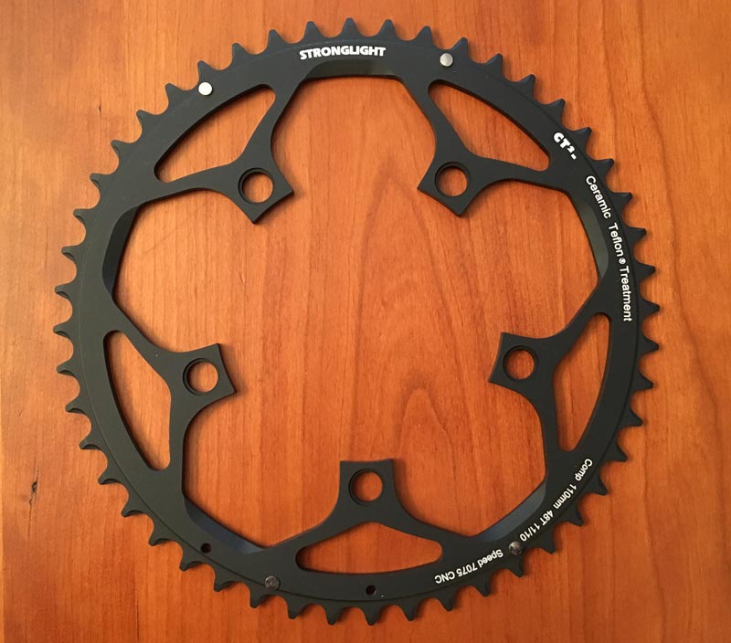 Details about   Stronglight Right hand chain set 175mm Double 50T-34T 5083 Chainring 